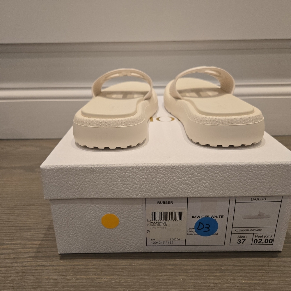$720 Dior AUTHENTIC Rubber Dioriviera DClub Slide Sandals White EU 37 US 7 BNIB - Picture 8 of 11